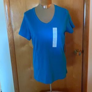 At Johns Bay Knit Top Vneck Short Slv sz Lrg